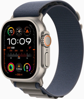 Смарт-часы Apple Watch Ultra 2 A2986 49мм OLED корп.титан Alpine loop рем.синий разм.брасл.:145-190мм (MREP3LL/A) от магазина РЭССИ