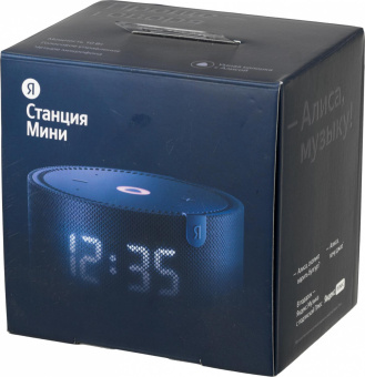 Умная колонка Yandex Станция Мини с часами Алиса синий 10W 1.0 BT 10м (YNDX-00020B) от магазина РЭССИ