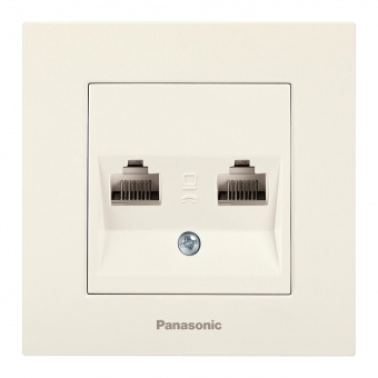 Розетка комп. Panasonic Karre Plus WKTC04062BG-RU двойн. скрыт. IP20 бежевый (упак.:1шт) от магазина РЭССИ