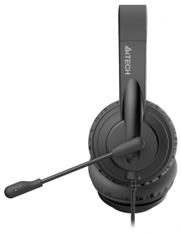 Наушники с микрофоном A4Tech HU-10 черный 2м накладные USB оголовье (HU-10/USB/BLACK) от магазина РЭССИ