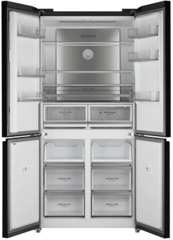 Холодильник Weissgauff WCD 510 Built-in Inverter NoFrost Black Glass 2-хкамерн. черный инвертер от магазина РЭССИ