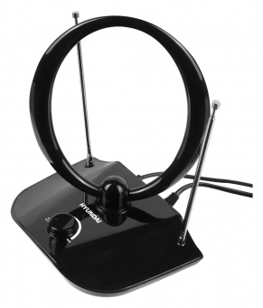 Антенна телевизионная Hyundai H-TAI400 30дБ активная черный каб.:1.85м от магазина РЭССИ