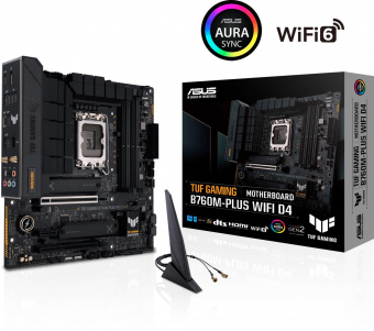 Материнская плата Asus TUF GAMING B760M-PLUS WIFI D4 Soc-1700 Intel B760 4xDDR4 mATX AC`97 8ch(7.1) 2.5Gg RAID+HDMI+DP от магазина РЭССИ