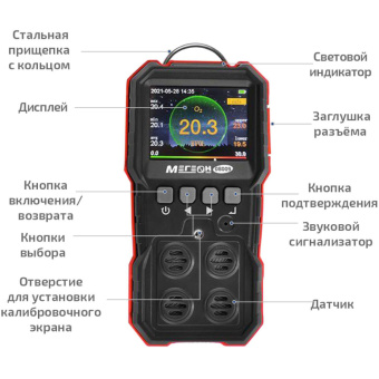 Газоанализатор (комбинированный измеритель 4 в 1) МЕГЕОН 08009 к0000034419 от магазина РЭССИ