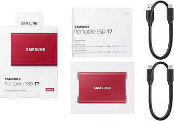 Накопитель SSD Samsung USB-C 500Gb MU-PC500R/WW T7 1.8" красный от магазина РЭССИ
