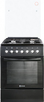 Плита Комбинированная De Luxe 606040.00гэ-003(кр) ЧР черный (стеклянная крышка) реш.чугун от магазина РЭССИ