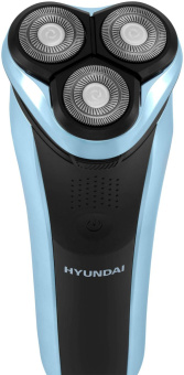 Бритва роторная Hyundai H-SH8088 реж.эл.:3 питан.:аккум. черный/голубой от магазина РЭССИ
