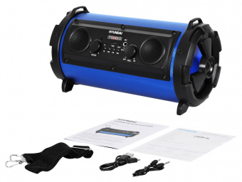 Минисистема Hyundai H-MC200 черный/синий 25Вт FM USB BT SD/MMC от магазина РЭССИ