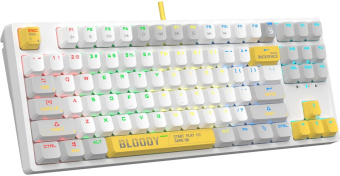 Клавиатура A4Tech Bloody S87 Energy механическая белый/желтый USB for gamer LED (S87 USB ENERGY WHITE) от магазина РЭССИ