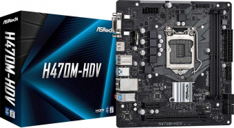 Материнская плата Asrock H470M-HDV Soc-1200 Intel H470 2xDDR4 mATX AC`97 8ch(7.1) GbLAN+VGA+DVI+HDMI от магазина РЭССИ