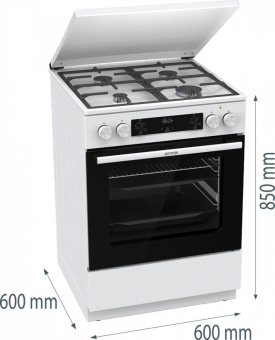 Плита Комбинированная Gorenje GKS6C71WF белый (металлическая крышка) реш.чугун от магазина РЭССИ