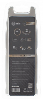 Кабель аудио-видео Cactus CS-HDMI.2-2 HDMI (m)/HDMI (m) 2м. Позолоченные контакты черный от магазина РЭССИ