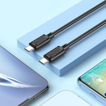 Кабель Hoco X88 Gratified X88 GRATIFIED 60W USB Type-C (m)-USB Type-C (m) 1м черный коробка от магазина РЭССИ