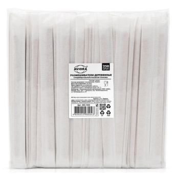 Размешиватели для напитков AVIORA деревянные в индивидуальной бумажной упаковке 140x6х1.3 мм 401-925 от магазина РЭССИ