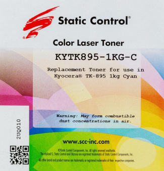 Тонер Static Control KYTK895-1KG-C голубой флакон 1000гр. для принтера Kyocera Mita FS C8020/C8025/C8520 от магазина РЭССИ