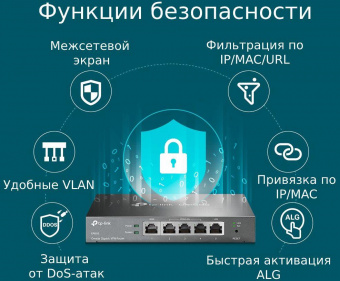 Межсетевой экран TP-Link SafeStream ER605 10/100/1000BASE-TX черный от магазина РЭССИ
