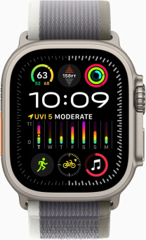 Смарт-часы Apple Watch Ultra 2 A2986 49мм OLED корп.титан Trial loop рем.зеленый/серый разм.брасл.:145-220мм (MRF43LL/A) от магазина РЭССИ