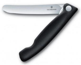Нож кухонный Victorinox Swiss Classic (6.7191.F3) стальной складной для овощей лезв.110мм серрейт. заточка черный карт.коробка от магазина РЭССИ
