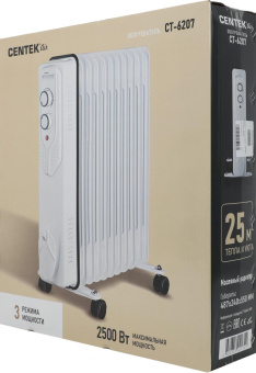 Радиатор масляный Centek CT-6207 2500Вт белый от магазина РЭССИ