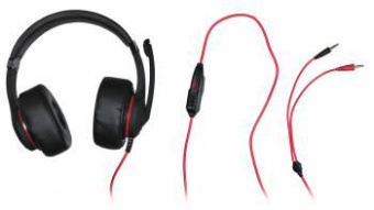 Наушники с микрофоном Оклик HS-L330G NIGHTMARE черный/красный 1.9м мониторные оголовье (359481) от магазина РЭССИ