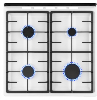 Плита Комбинированная Weissgauff WCS К1К62 WGM белый/черный (стеклянная крышка) реш.чугун от магазина РЭССИ