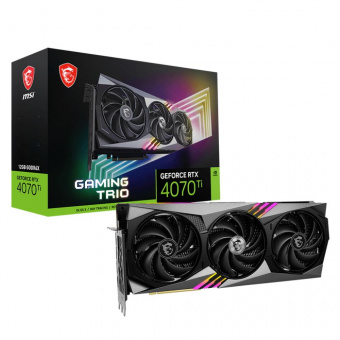 Видеокарта MSI PCI-E 4.0 RTX 4070 Ti GAMING TRIO 12G NVIDIA GeForce RTX 4070TI 12288Mb 192 GDDR6X 2760/21000 HDMIx1 DPx3 HDCP Ret от магазина РЭССИ