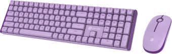 Клавиатура + мышь Оклик S315W клав:сиреневый мышь:сиреневый USB беспроводная Multimedia (1978643) от магазина РЭССИ