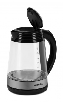 Чайник электрический Hyundai HYK-G3803 1.7л. 2200Вт черный/серебристый (корпус: стекло) от магазина РЭССИ