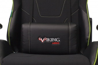 Кресло игровое Zombie VIKING 4 AERO черный/салатовый текстиль/эко.кожа с подголов. крестов. пластик от магазина РЭССИ