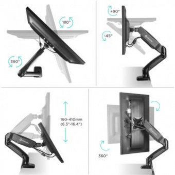 Кронштейн для мониторов Onkron G80 черный 13"-32" макс.8кг настольный поворот и наклон верт.перемещ. от магазина РЭССИ