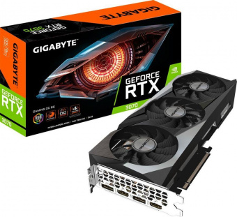 Видеокарта Gigabyte PCI-E 4.0 GV-N3070GAMING OC-8GD 2.0 LHR NVIDIA GeForce RTX 3070 8192Mb 256 GDDR6 1815/14000 HDMIx2 DPx2 HDCP Ret от магазина РЭССИ