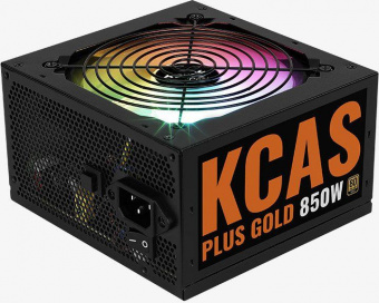 Блок питания Aerocool ATX 850W KCAS PLUS GOLD 850W ARGB 80+ gold 24+2x(4+4) pin APFC 120mm fan color LED 8xSATA RTL от магазина РЭССИ