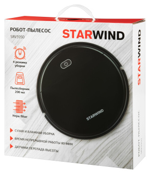 Пылесос-робот Starwind SRV3950 18Вт черный/черный от магазина РЭССИ