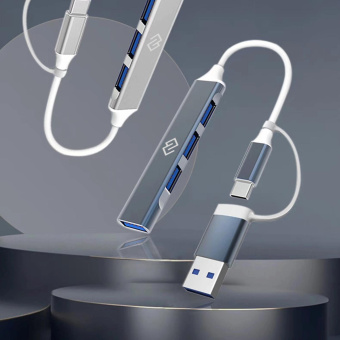 Разветвитель USB-C Digma DHUB-4USB-AC-3.0 4порт. черный от магазина РЭССИ