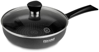 Сковорода Rondell Arabesco RDA-577 круглая 24см покрытие: Xylan Plus ручка несъемная (с крышкой) серый от магазина РЭССИ