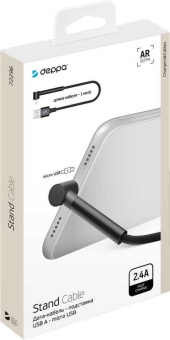 Кабель Deppa Stand 72296 USB (m)-micro USB (m) 1м черный от магазина РЭССИ