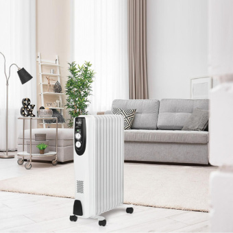 Радиатор масляный Ballu Classic BOH/CL-11WRN 2200Вт белый/черный от магазина РЭССИ