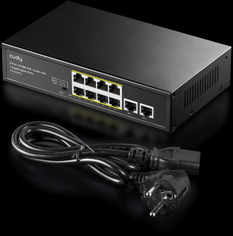 Коммутатор Cudy FS1010PG (L2) 8x100Мбит/с 2x1Гбит/с 8PoE+ 120W неуправляемый от магазина РЭССИ