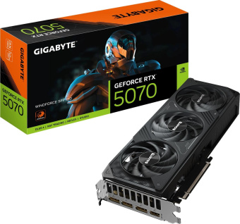Видеокарта Gigabyte PCI-E 5.0 GV-N5070WF3-12GD 1.0 NVIDIA GeForce RTX 5070 12Gb 192bit GDDR7 2542/28000 HDMIx1 DPx3 HDCP Ret от магазина РЭССИ