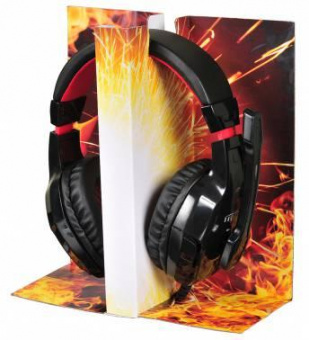 Наушники с микрофоном Оклик HS-L320G Phoenix черный/красный 1.9м мониторные оголовье (359482) от магазина РЭССИ