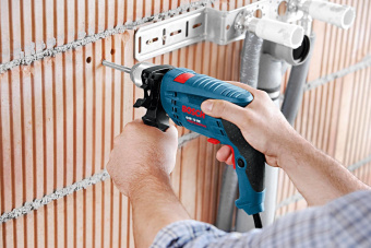 Дрель ударная Bosch GSB 13 RE 600Вт патрон:быстрозажимной реверс (кейс в комплекте) (0601217104) от магазина РЭССИ