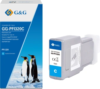 Картридж струйный G&G GG-PFI320C PFI-320C голубой (300мл) для Canon imagePROGRAF TM-200/200MFP/205/300/300MFP/305 от магазина РЭССИ