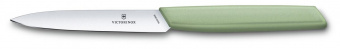 Нож кухонный Victorinox Swiss Modern (6.9006.1042) стальной универсальный лезв.100мм прямая заточка зеленый от магазина РЭССИ