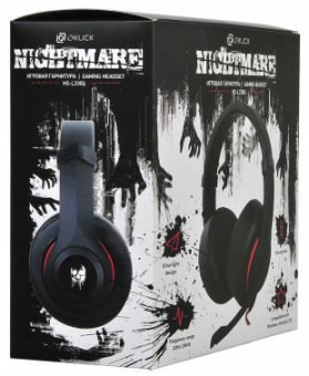 Наушники с микрофоном Оклик HS-L330G NIGHTMARE черный/красный 1.9м мониторные оголовье (359481) от магазина РЭССИ
