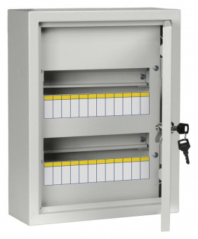 Щит распределительный IEK MKM14-N-24-31-Z TITAN 3 ЩРн-24з-1 36 УХЛ3 навесной 310мм 120мм 395мм 24мод. металл IP31 серый (упак.:1шт) от магазина РЭССИ