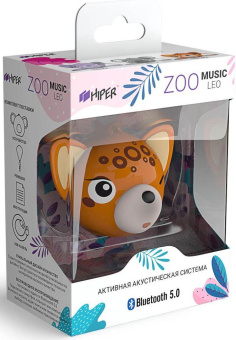 Колонка порт. Hiper Zoo Music Леопард оранжевый 3W 1.0 BT 10м 400mAh (без.бат) (H-OM4) от магазина РЭССИ