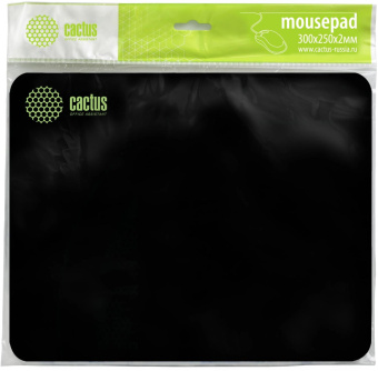 Коврик для мыши Cactus Black 300x250x2мм (CS-MPC-P01M) от магазина РЭССИ