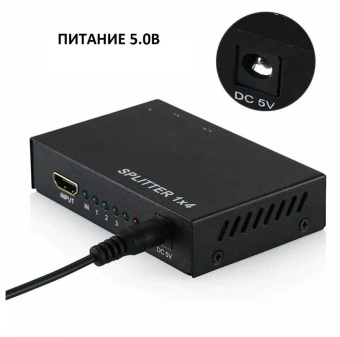 Сплиттер аудио-видео Premier 5-872-4 HDMI (f)/4xHDMI (f) черный от магазина РЭССИ