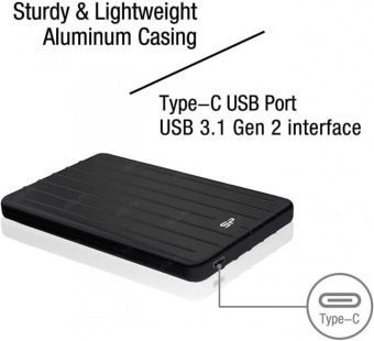 Накопитель SSD Silicon Power USB-C 1TB SP010TBPSD75PSCK Bolt B75 Pro 2.5" черный от магазина РЭССИ