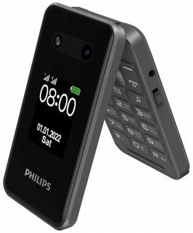 Мобильный телефон Philips E2602 Xenium темно-серый раскладной 2Sim 2.8" 240x320 Nucleus 0.3Mpix GSM900/1800 FM microSD max32Gb от магазина РЭССИ